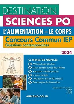 portada Destination Sciences po Questions Contemporaines 2024 - Concours Commun Iep: L'alimentation. Le Corps (2024) (in French)
