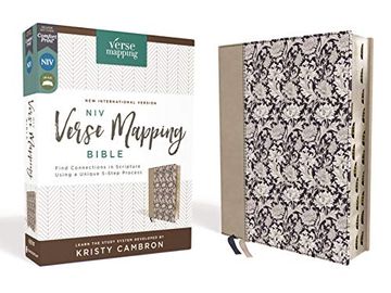 portada Holy Bible: New International Version, Verse Mapping Bible, Leathersoft, Navy Floral, Thumb Indexed, Comfort Print; Find Connections in Scripture Using a Unique 5-Step Process 