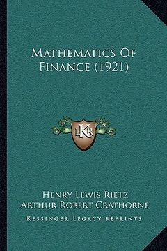 portada mathematics of finance (1921) (en Inglés)