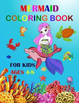 portada Mermaid Coloring Book for Kids Ages 4-8: Cute Unique Coloring Pages Large Format 8. 5"×11" for Special Childrens to Enjoy. (in English)