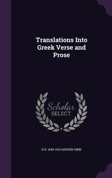 portada Translations Into Greek Verse and Prose (in English)