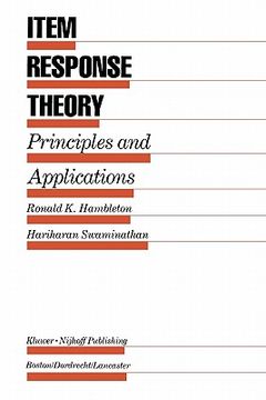 portada item response theory: principles and applications (en Inglés)