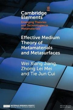 portada Effective Medium Theory of Metamaterials and Metasurfaces (Elements in Emerging Theories and Technologies in Metamaterials) (en Inglés)
