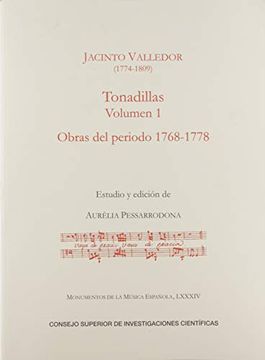 portada Tonadillas. Volumen i, Obras del Periodo 1768-1778