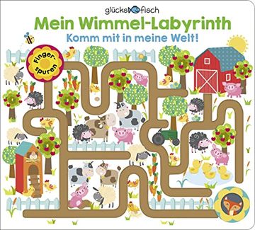 portada Glücksfisch: Mein Wimmel-Labyrinth: Komm mit in Meine Welt! Fingerspurenbuch ab 2 Jahren (en Alemán)