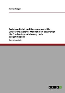 portada Zwischen Relief und Development - Die Umsetzung welcher Maßnahmen begünstigt die Friedenskonsolidierung nach Bürgerkriegen? (German Edition)