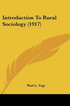 portada introduction to rural sociology (1917)