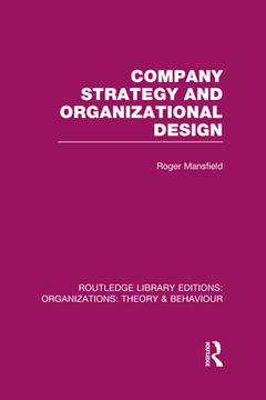 portada company strategy and organizational design (rle: organizations) (en Inglés)