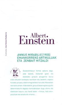 portada Annus Mirabilis (1905) Emankorreko Artikuluak eta Zenbait Hitzaldi.
