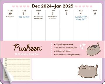 portada Pusheen 2025 Weekly Desk pad Calendar (en Inglés)