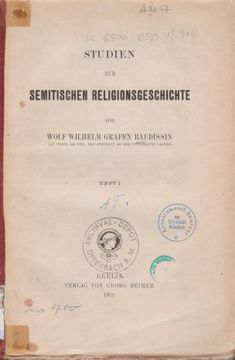 portada Wolf Wilhelm Baudissin: Studien zur Semitischen Religionsgeschichte / Wolf Wilhelm Baudissin: Studien zur Semitischen Religionsgeschichte Heft 1 / Wolf Wilhelm Baudissin (in German)