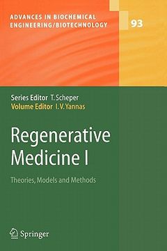 portada regenerative medicine i: theories, models and methods