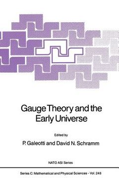 portada Gauge Theory and the Early Universe (en Inglés)
