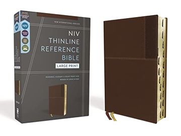 portada Niv, Thinline Reference Bible, Large Print, Leathersoft, Brown, red Letter, Thumb Indexed, Comfort Print (en Inglés)