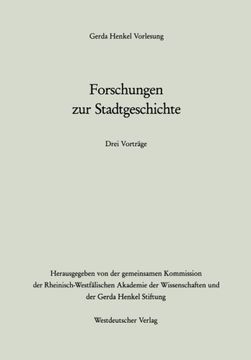 portada Forschungen zur Stadtgeschichte (Gerda-Henkel-Vorlesung) (German Edition)