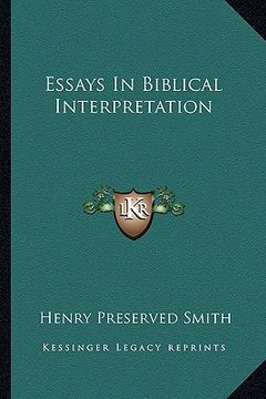 portada essays in biblical interpretation (en Inglés)