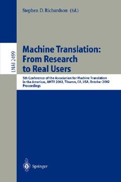 portada machine translation: from research to real users: 5th conference of the association for machine translation in the americas, amta 2002 tiburon, ca, us