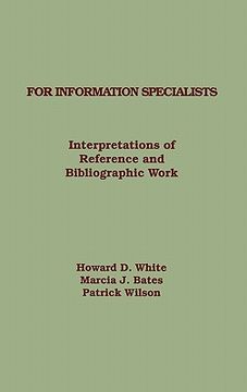 portada for information specialists: interpretations of references and bibliographic work (in English)