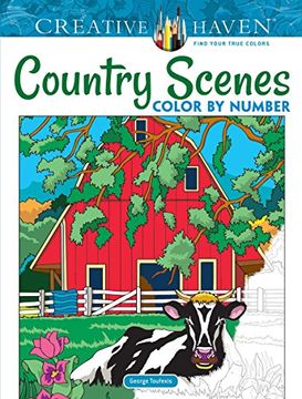 portada Creative Haven Country Scenes Color by Number Coloring Book (Adult Coloring) (en Inglés)