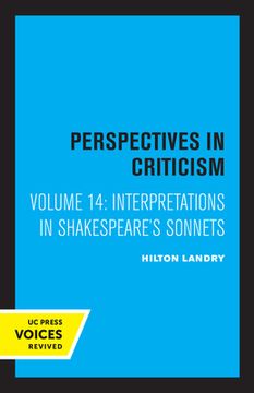 portada Interpretations in Shakespeare'S Sonnets: Perspectives in Criticism (Volume 14) 
