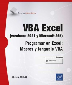 portada Vba Excel (Versiones 2021 y Microsoft 365): Programar en Excel: Madros y Lenguaje vba (en Inglés)