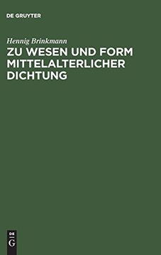portada Zu Wesen und Form Mittelalterlicher Dichtung (in German)