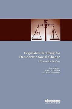 portada legislative drafting for democratic social change: a manual for drafters (en Inglés)