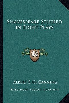 portada shakespeare studied in eight plays (en Inglés)