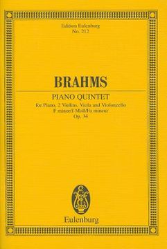 portada johannes brahms: piano quintet, opus 34 f minor (en Inglés)