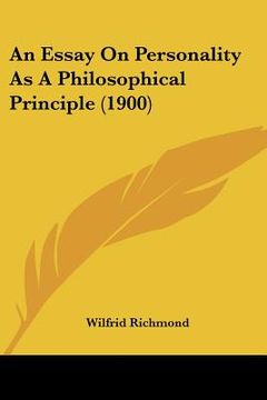 portada an essay on personality as a philosophical principle (1900) (in English)