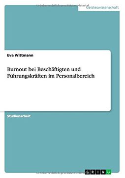 portada Burnout Bei Beschaftigten Und Fuhrungskraften Im Personalbereich (German Edition)