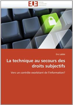 portada La Technique Au Secours Des Droits Subjectifs