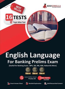 portada English Language For Banking Prelims Exam 16 Solved Topic-Wise Tests For SBI/IBPS/RBI/IDBI Bank/Nabard/Clerk/PO (en Inglés)