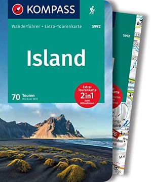 portada Kompass Wanderführer 5992 Island, 70 Touren: Wanderführer mit Extra-Tourenkarten und Höhenprofilen, Gpx-Daten zum Download (en Alemán)