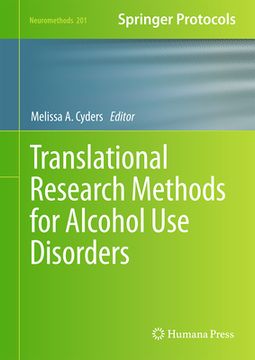 portada Translational Research Methods for Alcohol Use Disorders (en Inglés)