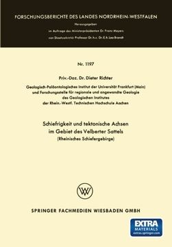portada Schiefrigkeit und tektonische Achsen im Gebiet des Velberter Sattels (Rheinisches Schiefergebirge) (Forschungsberichte des Landes Nordrhein-Westfalen) (German Edition)