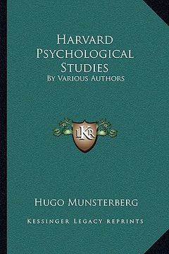 portada harvard psychological studies: by various authors (en Inglés)