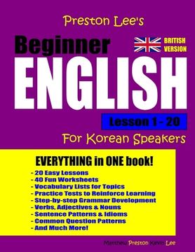 portada Preston Lee's Beginner English Lesson 1 - 20 For Korean Speakers (British) (en Inglés)