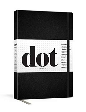 portada Dot Journal (Black): A Dotted, Blank Journal for List-Making, Journaling, Goal-Setting: 256 Pages With Elastic Closure and Ribbon Marker 