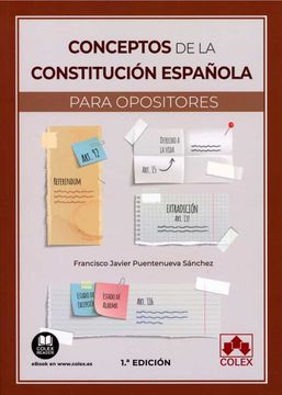 portada Conceptos de la Constitución Española Para Opositores: 1 (Monografía) (in Spanish)