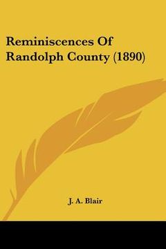portada reminiscences of randolph county (1890) (en Inglés)