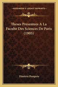 portada Theses Presentees A La Faculte Des Sciences De Paris (1905) (en Francés)