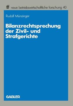 portada Bilanzrechtsprechung Der Zivil- Und Strafgerichte (en Alemán)
