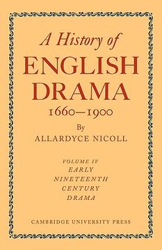 portada A History of English Drama 1660-1900 (in English)