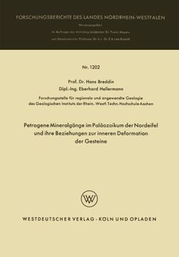 portada Petrogene Mineralgänge im Paläozoikum der Nordeifel und ihre Beziehungen zur inneren Deformation der Gesteine (Forschungsberichte des Landes Nordrhein-Westfalen) (German Edition)