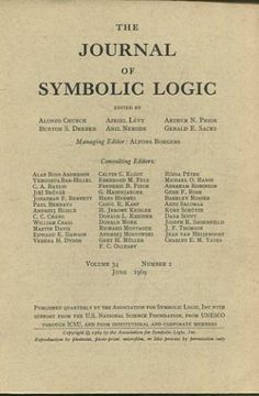 portada THE JOURNAL OF SYMBOLIC LOGIC. VOLUME 34. NUMBER 2. JUNE 1969.