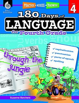 portada 180 Days of Language for Fourth Grade (180 Days of Practice) (en Inglés)