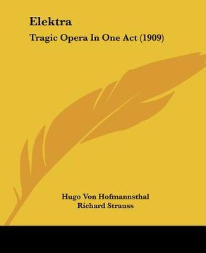 portada elektra: tragic opera in one act (1909)
