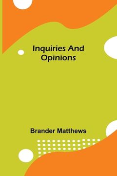 portada Inquiries and Opinions (in English)