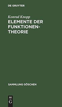 portada Elemente der Funktionentheorie (Sammlung g Schen) (en Alemán)